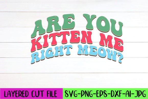 Are You Kitten Me Right Meow Retro SVG