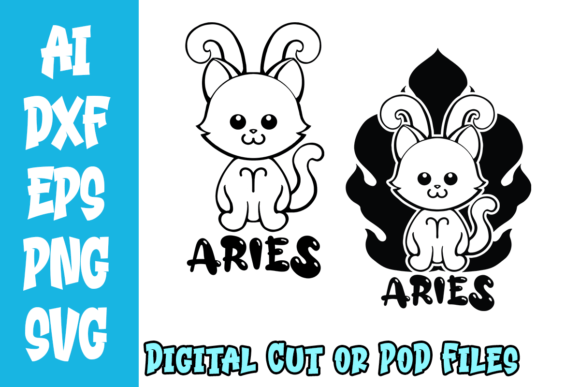 Aries Kitten Elemental Background SVG