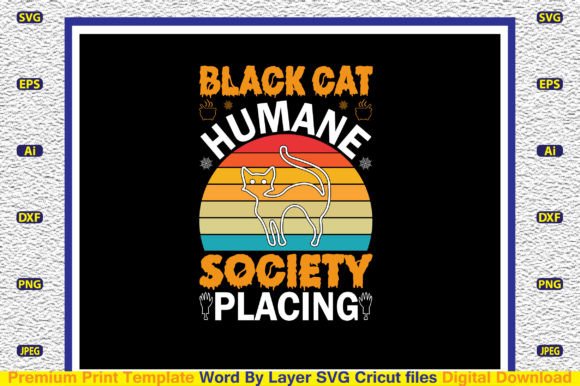 Black Cat Humane Society Placing SVG