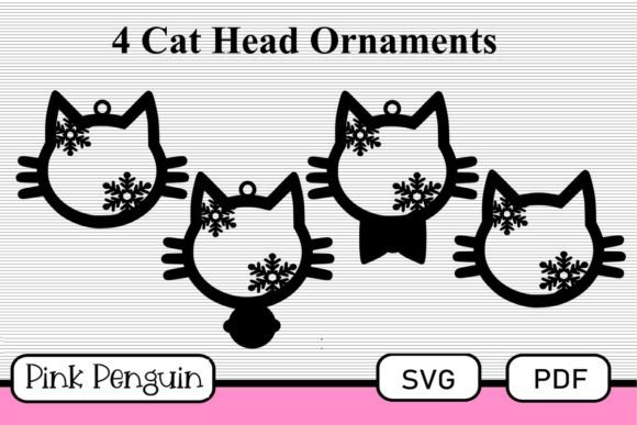 Cat and Snowflake Christmas Ornament SVG