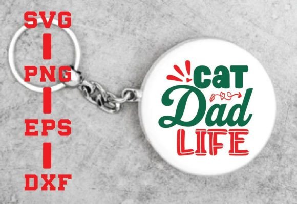 Cat Dad Life Embroidery Design