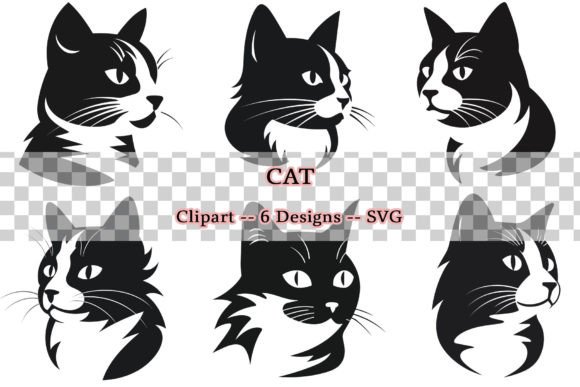 Cat Face Clipart Vector