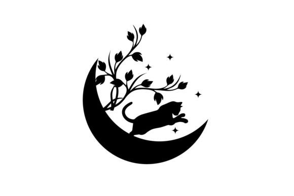 Cat Floral Ornament Svg