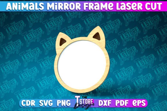 Cat Mirror Frame Laser Cut SVG