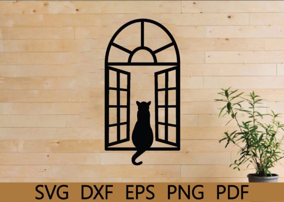 Cat on the Window Svg,wall Art