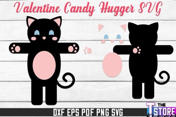 Cat Valentine Candy Hugger SVG Animals