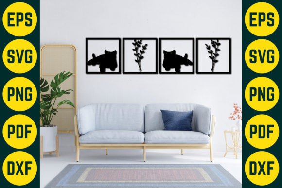 Cat Wall Decor Laser Cut SVG Design 10