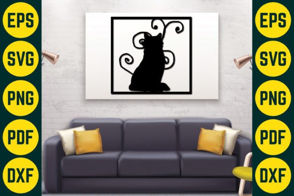 Cat Wall Decor Laser Cut SVG Design 11