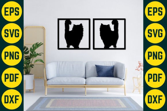 Cat Wall Decor Laser Cut SVG Design 12
