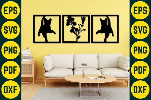 Cat Wall Decor Laser Cut SVG Design 13