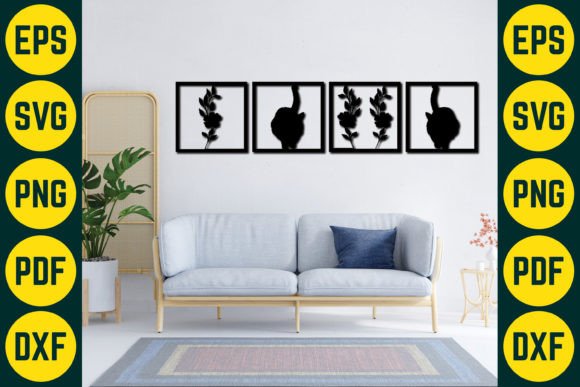 Cat Wall Decor Laser Cut SVG Design 14