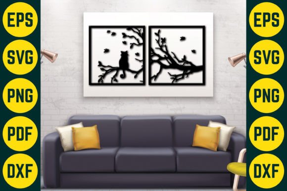 Cat Wall Decor Laser Cut SVG Design 2