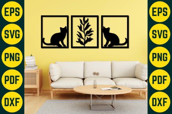 Cat Wall Decor Laser Cut SVG Design 3