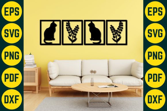 Cat Wall Decor Laser Cut SVG Design 4