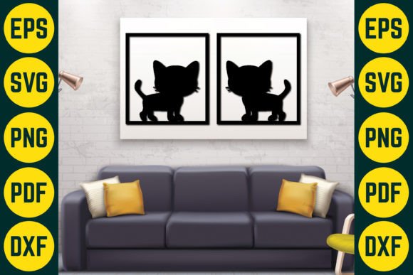 Cat Wall Decor Laser Cut SVG Design 5