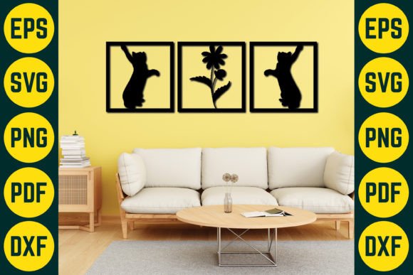 Cat Wall Decor Laser Cut SVG Design 6