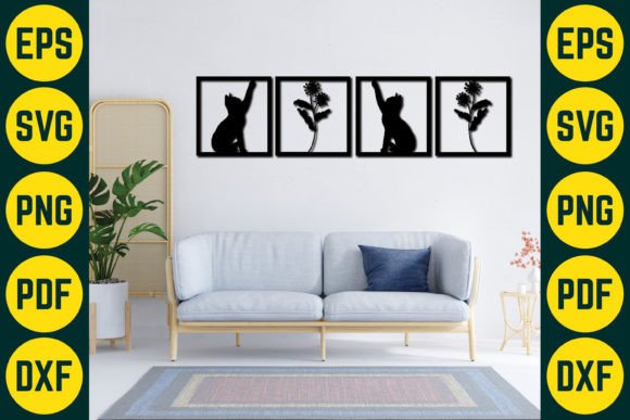 Cat Wall Decor Laser Cut SVG Design 7