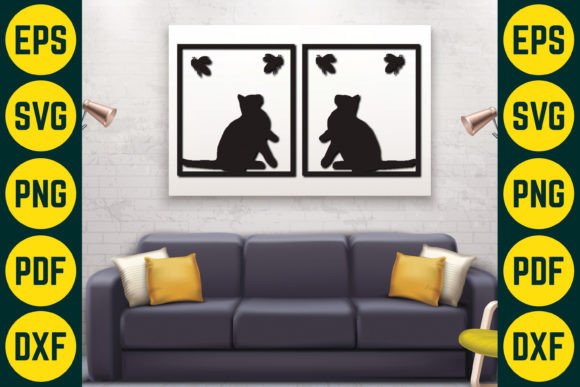 Cat Wall Decor Laser Cut SVG Design 8