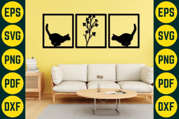 Cat Wall Decor Laser Cut SVG Design 9
