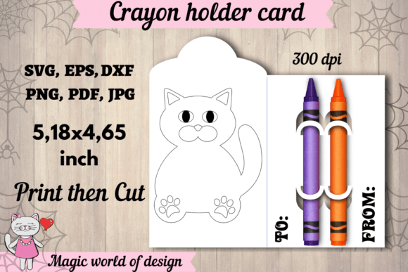 Halloween Cat Coloring Crayon Holder Car