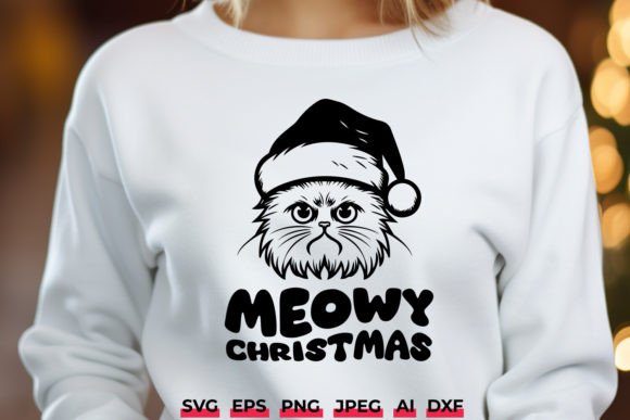 Meowy Christmas SVG Grumpy Persian Cat