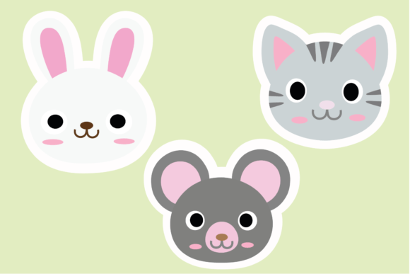 Rabbit Rat Cat Animal Icon Stickers