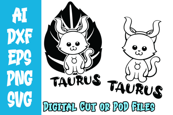 Taurus Kitten Elemental Background SVG
